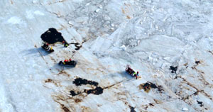 Aerial Shot Of On Ice Ops