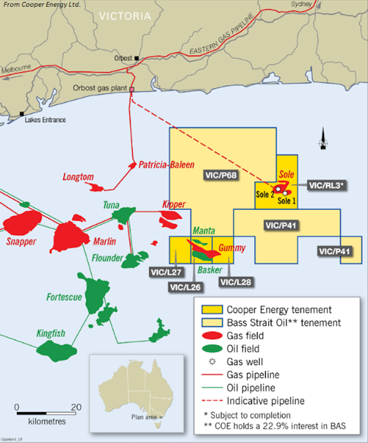 Cooper to buy 50% of offshore Gippsland Sole gas field | Oil & Gas Journal