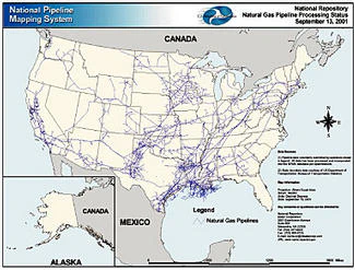 Natural Gas Pipeline System Map
