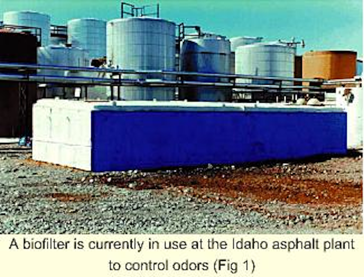 Biofiltration controls odors from asphalt procession plant Oil & Gas
