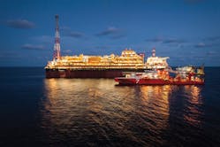 Fpso During Offshore Campaign Offshore Angola