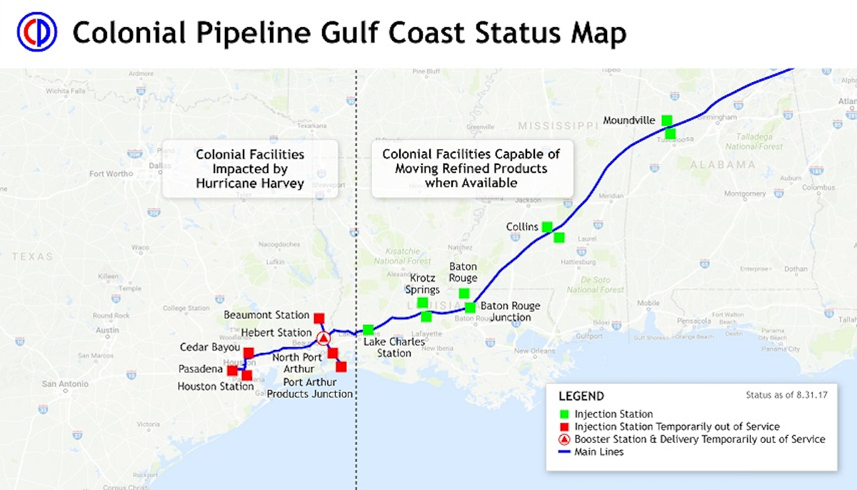 Harvey: US SPR makes emergency release; Colonial Pipeline ...