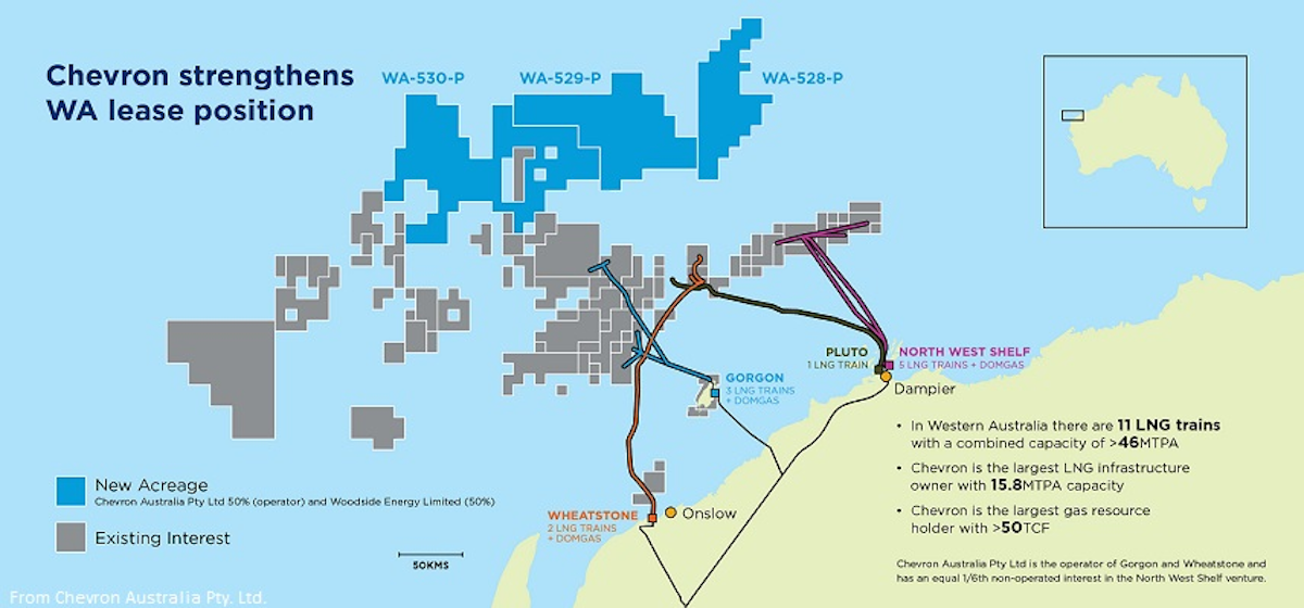 Chevron picks up new permits offshore Western Australia Oil & Gas Journal