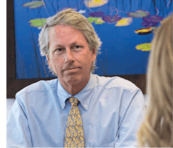 OGFJ's Mikaila Adams talks with Haynes and Boone's Buddy Clark. OGFJ's Mikaila Adams talks with Haynes and Boone's Buddy Clark.