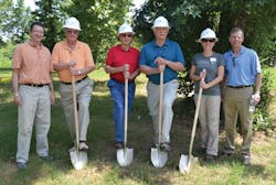 Archey Fork Project groundbreaking. From left: Scott Simon, TNC director; Roger Hooper, Van Buren County Judge; Roger Rorie, Clinton Mayor; Don Richardson, community leader and project advocate; Joy DeClerk, TNC director; Mark Boling, president, V+ Development Solutions. Southwestern Energy Corp. Archey Fork Project groundbreaking. From left: Scott Simon, TNC director; Roger Hooper, Van Buren County Judge; Roger Rorie, Clinton Mayor; Don Richardson, community leader and project advocate; Joy DeClerk, TNC director; Mark Boling, president, V+ Development Solutions. Southwestern Energy Corp.
