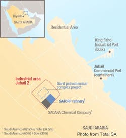 Total Sa Location Of New Jubail 2 Petrochemical Complex Project