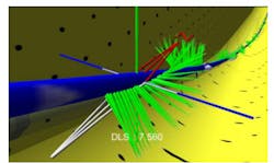 Erratic green spikes in this image show incorrect initial toolface orientation (Fig. 1). Erratic green spikes in this image show incorrect initial toolface orientation (Fig. 1).