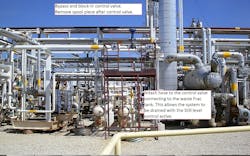 Kinder Morgan’s operations team prepared the plant’s West Regenerator system to drain MEA solvent (Fig. 4). Kinder Morgan’s operations team prepared the plant’s West Regenerator system to drain MEA solvent (Fig. 4).