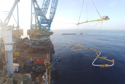 Custom-designed 3D spools linked seabed components of Zohr gas field’s transportation system (Fig. 1). Custom-designed 3D spools linked seabed components of Zohr gas field’s transportation system (Fig. 1).