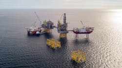 Johan Sverdrup&mdash;the third largest oil field on the Norwegian shelf by reserves&mdash;lies on Blocks 16/2, 16/3, 16/5, and 16/6, 155 km west of Karmoy and 40 km south of Grane field.