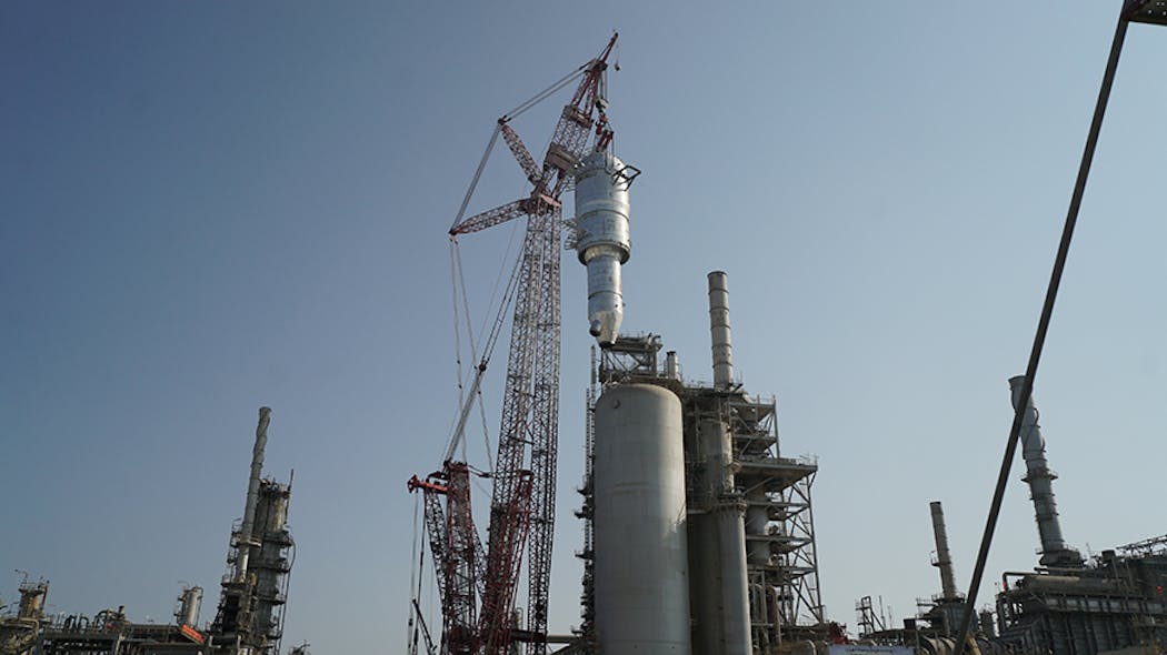 Installation of a new reactor for an existing residue fluid catalytic cracking unit at Oman Oil Refineries &amp; Petroleum Industries Co.&apos;s Sohar refinery.