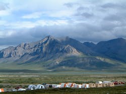 Oil-industry base camp at Galbraith Lake, in the North Slope Borough of Alaska. Oil-industry base camp at Galbraith Lake, in the North Slope Borough of Alaska.