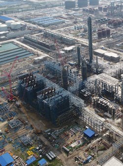 Under construction is Bora LyondellBasell Petrochemical Co. Ltd.'s 1.1 million-tonnes/year ethylene cracker and associated polyolefin derivatives complex in Panjin, China. Under construction is Bora LyondellBasell Petrochemical Co. Ltd.'s 1.1 million-tonnes/year ethylene cracker and associated polyolefin derivatives complex in Panjin, China.