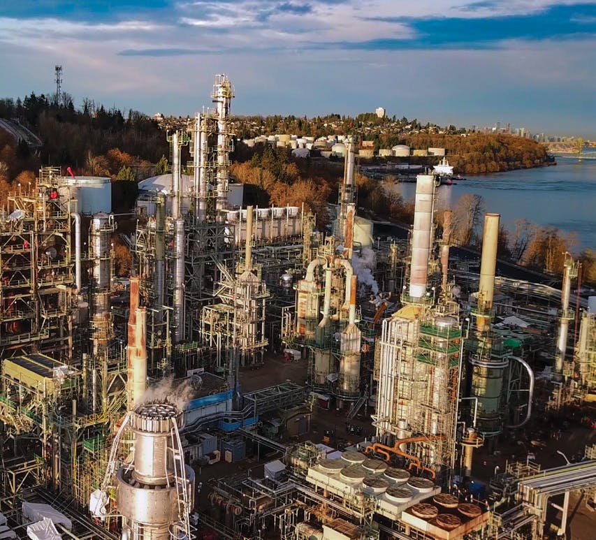 Parkland Refining&apos;s 55,000-b/d refinery on Burrard Inlet in North Burnaby, near North Vancouver, BC.