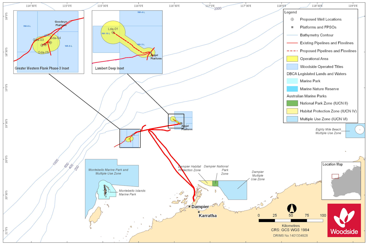 Woodside lets contract for Lambert Deep, Greater Western Flank fields