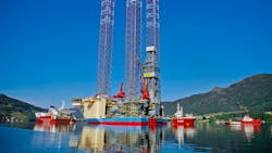 Maersk Intrepid drilling rig. Maersk Intrepid drilling rig.