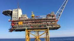 Roughly 55 km north of Sleipner installations in 110 m of water in the Norwegian North Sea, Equinor Energy-operated Gudrun field began producing in April 2014 from the Gudrun platform, which houses processing for partial stabilization of oil and gas before they are sent to the Sleipner A platform for splitting and subsequent transportation to market. Roughly 55 km north of Sleipner installations in 110 m of water in the Norwegian North Sea, Equinor Energy-operated Gudrun field began producing in April 2014 from the Gudrun platform, which houses processing for partial stabilization of oil and gas before they are sent to the Sleipner A platform for splitting and subsequent transportation to market.