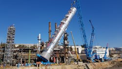 To streamline the installation of the column, Sulzer&rsquo;s specialized team decided to deliver the column in one piece, with all internals already pre-installed.