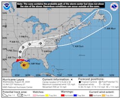 200826 Hurricane Laura Cone Map 8 26 2020 10am
