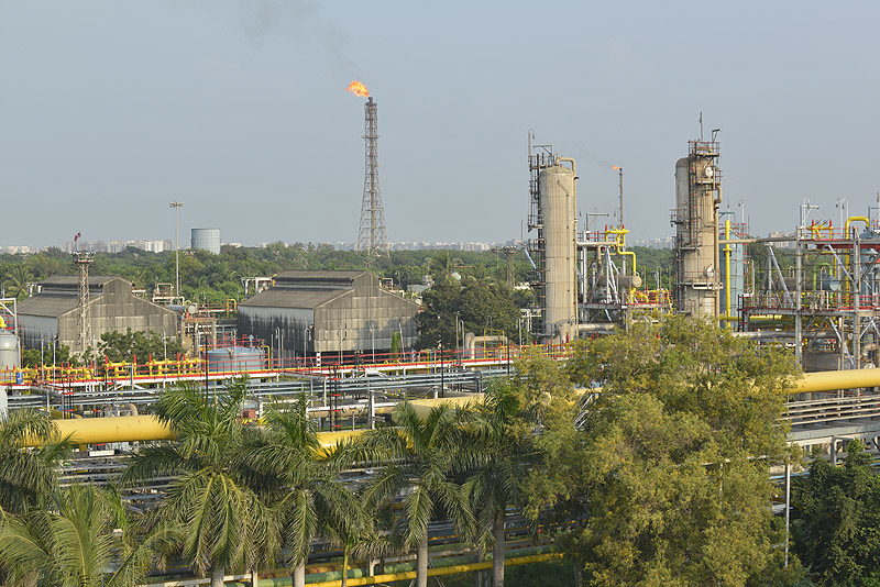 ONGC's Hazira gas processing complex near Surat, Gujarat.