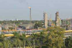 ONGC&apos;s Hazira gas processing complex near Surat, Gujarat.