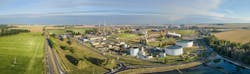 Total SA&apos;s 101,000-b/d Grandpuits refinery at Seine-et-Marne near Melun, in northern France.