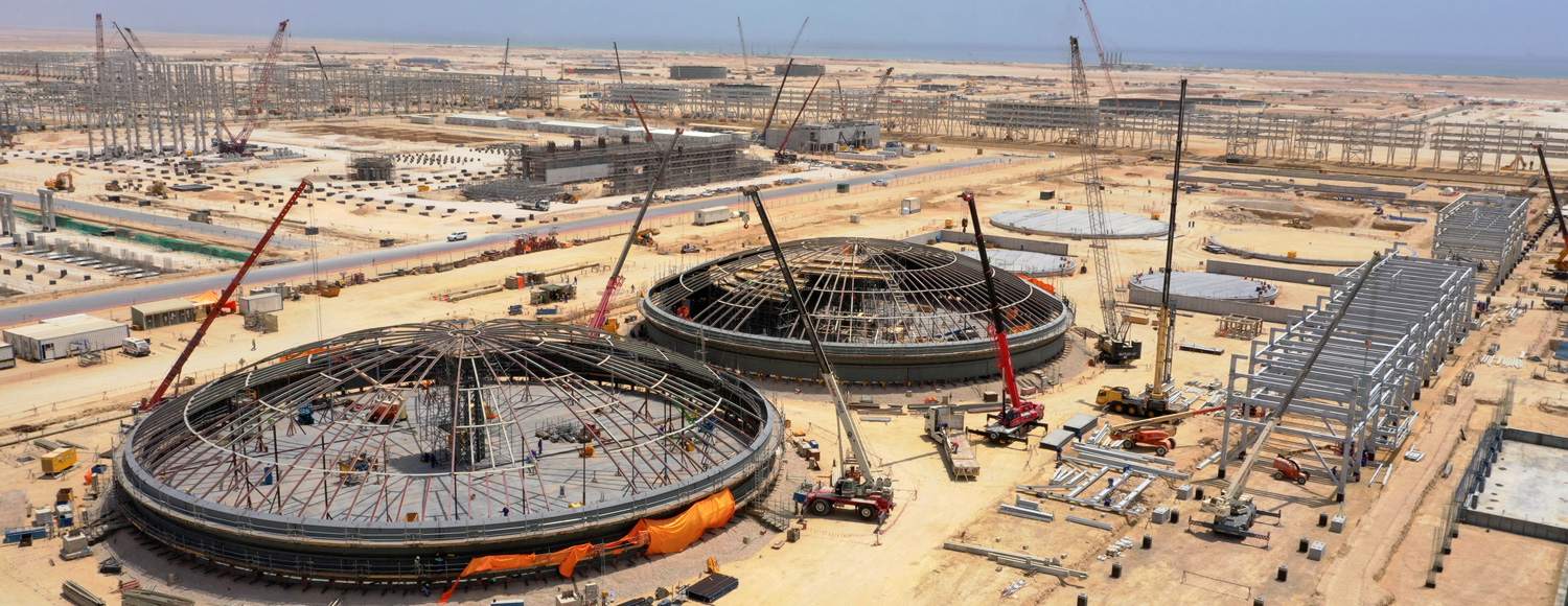 DRPIC&rsquo;s 230,000-b/d integrated refining complex under construction in the Duqm Special Economic Zone in Duqm, Al Wusta Governate, Oman.