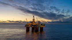 Snorre A platform in the North Sea. Snorre A platform in the North Sea.