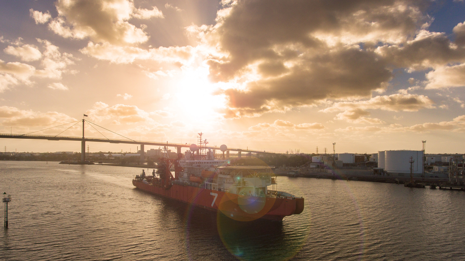 The Subsea 7 Seven Eagle in the Port of Melbourne.