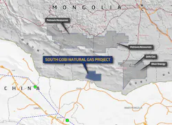 Talon Petroleum’s Southern Gobi Natural Gas Project area. Talon Petroleum’s Southern Gobi Natural Gas Project area.