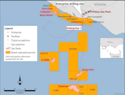 Beach Energy Ltd.'s Enterprise-1 discovery in inshore waters of the Otway basin of western Victoria. Beach Energy Ltd.'s Enterprise-1 discovery in inshore waters of the Otway basin of western Victoria.