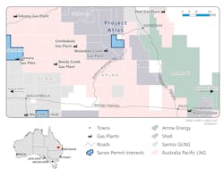 Senex Energy Ltd.&apos;s Atlas coal seam gas project lies in the Surat basin of southeast Queensland.