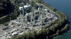 Parkland Refining (B.C.) Ltd.’s 55,000-b/d refinery on Burrard Inlet in North Burnaby, near North Vancouver, BC.