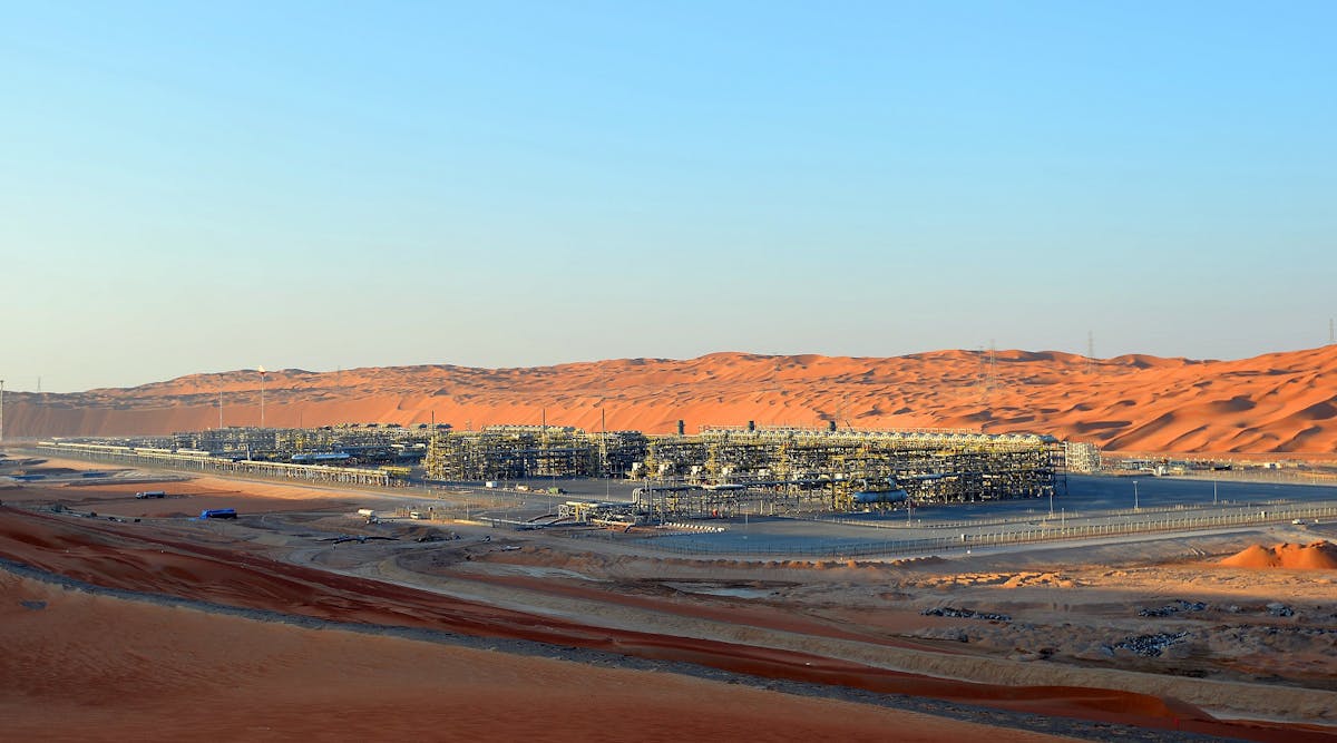 Aramco&rsquo;s NGL recovery plant in Shaybah oil field in the Empty Quarter of the Arabian Peninsula, southeast of Saudi Arabia.