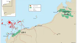 Block L20-1, onshore Carnarvon basin, Western Australia.