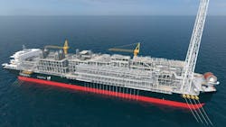Rendering of FPSO for Bacalhau field development offshore Brazil. Rendering of FPSO for Bacalhau field development offshore Brazil.