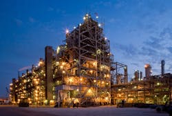 Following COVID-19-related delays, LyondellBasell is targeting mechanical completion of a new plant designed to produce 470,000 tpy of PO and 1 million tpy of TBA at its Houston-area petrochemicals complex in Channelview, Tex., during fourth-quarter 2022 (Fig. 3). Following COVID-19-related delays, LyondellBasell is targeting mechanical completion of a new plant designed to produce 470,000 tpy of PO and 1 million tpy of TBA at its Houston-area petrochemicals complex in Channelview, Tex., during fourth-quarter 2022 (Fig. 3).