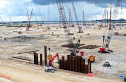 Golden Pass LNG at the end of first-quarter 2021 was conducting foundation work on Train 1 and Train 2 towards a 2024 start date for Train 1 (Fig. 1). Golden Pass LNG at the end of first-quarter 2021 was conducting foundation work on Train 1 and Train 2 towards a 2024 start date for Train 1 (Fig. 1).