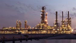 Bahrain Petroleum Co.&apos;s 267,000-b/d refinery at Sitra on Bahrain&rsquo;s eastern coast.
