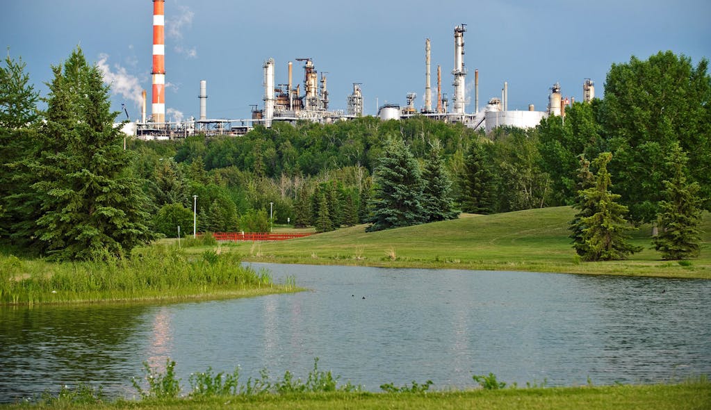 Imperial Oil Ltd.&apos;s 200,000-b/d Strathcona refinery near Edmonton, Alta., in western Canada.