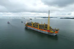 Liza Unity FPSO sailaway. Liza Unity FPSO sailaway.