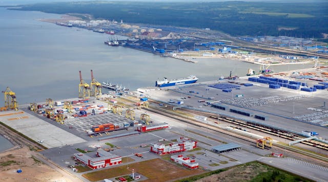 RusKhimAlyans LLC Ust-Luga port construction site.