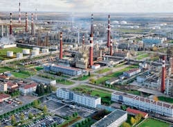 LLC Kirishinefteorgsintez&apos;s 20.1-million tonnes/year refinery in Kirishi, Leningradskaya Oblast, Russia.