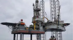 COSL’s Strike rig positioned over the self-elevating WZ12-8E wellhead platform.
