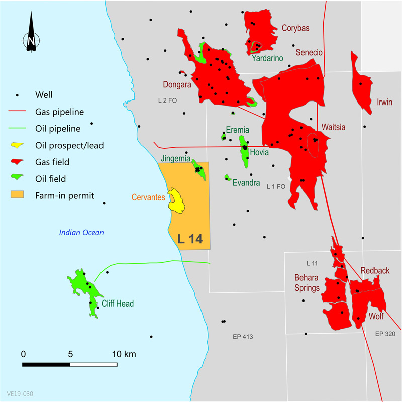 Cervantes prospect in Perth basin.