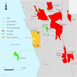 Cervantes prospect in Perth basin. Cervantes prospect in Perth basin.