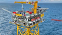 Hod B installed in the North Sea. Hod B installed in the North Sea.