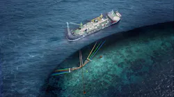 The Bay du Nord FPSO development concept. The Bay du Nord FPSO development concept.