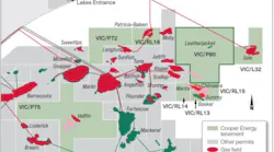 Location of Vic P80 in relation to Bass Strait producing fields.