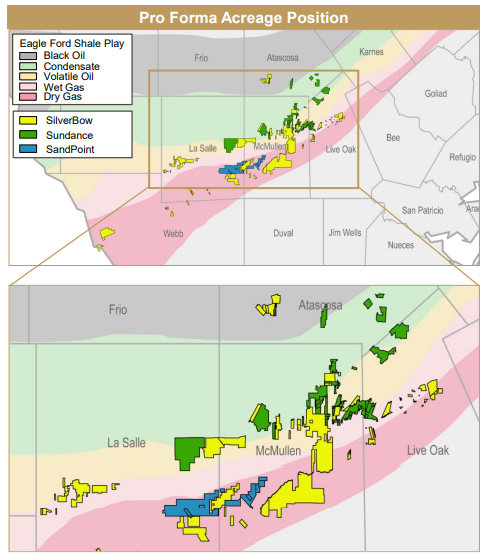 SilverBow pro forma acreage position.